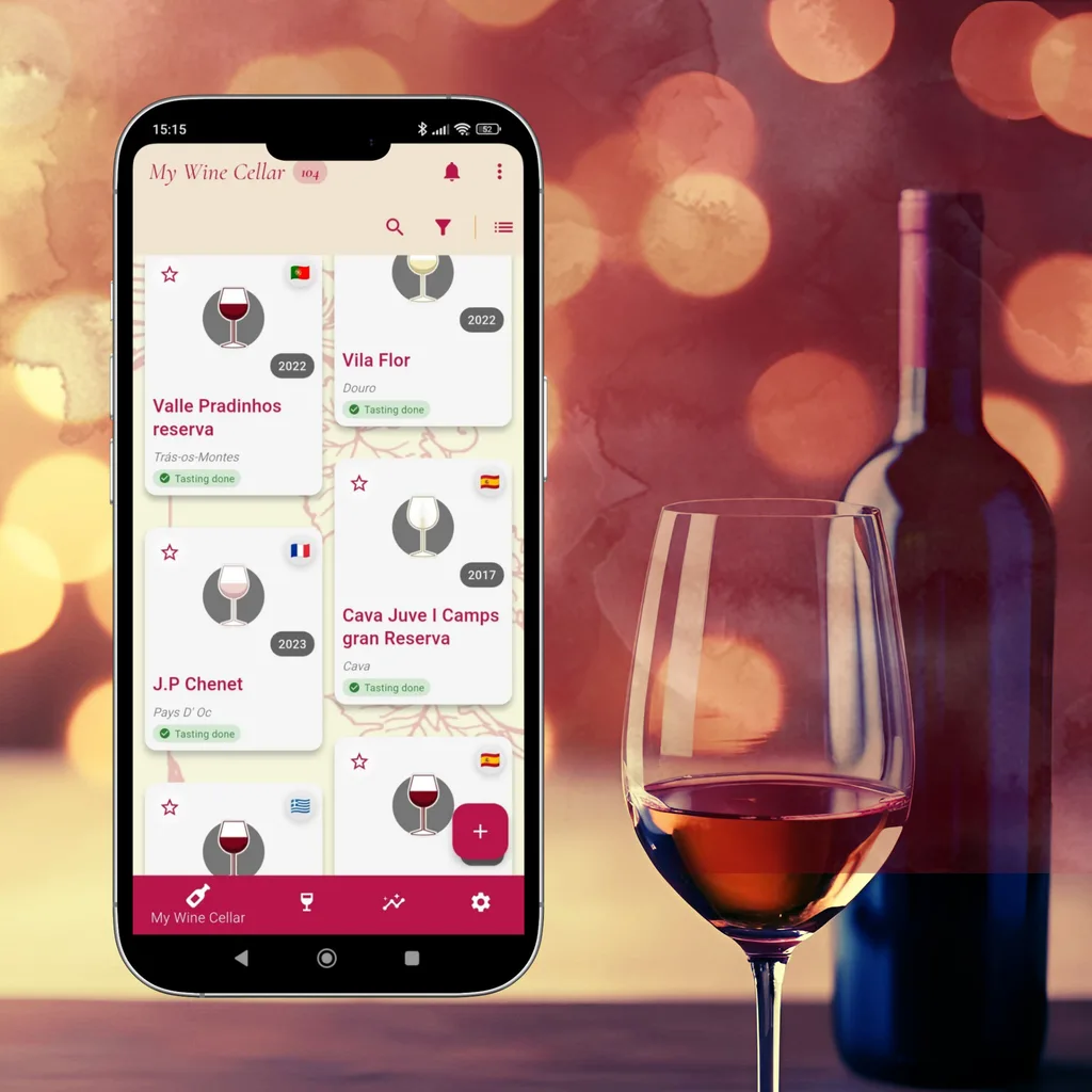 Wine cellar app illustration